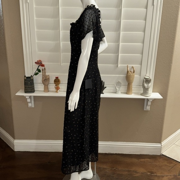 Lulus So Kiss Me Black Floral Print Swiss Dot Maxi Dress - Picture 6 of 12